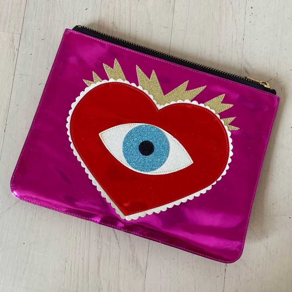 Poppy Lissiman Heart Vegan Leather Clutch